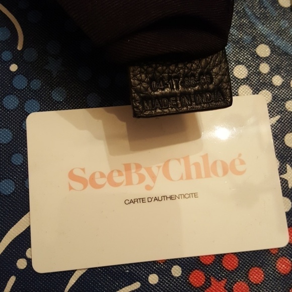 SEE BY CHLOE dark navy leather suade  bag. - Picture 7 of 8